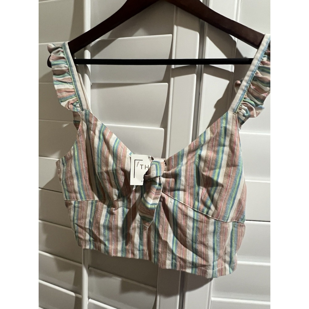 New Y2K Day +Moon‎ Babydoll Top Large Smocked Bow Feminine Festival Boho Pastel